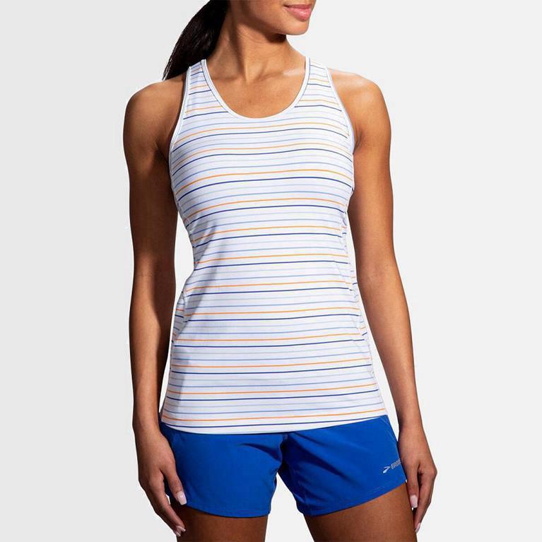 Brooks Pick-Up Israel - Women's Running Tank Top - White (95314-VYZA)